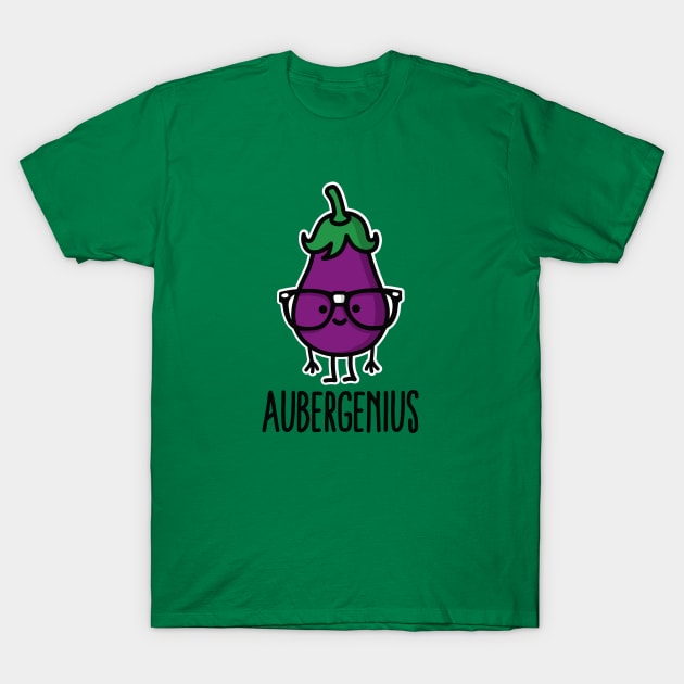 Aubergine (eggplant) + genius  =  Aubergenius T-Shirt by LaundryFactory